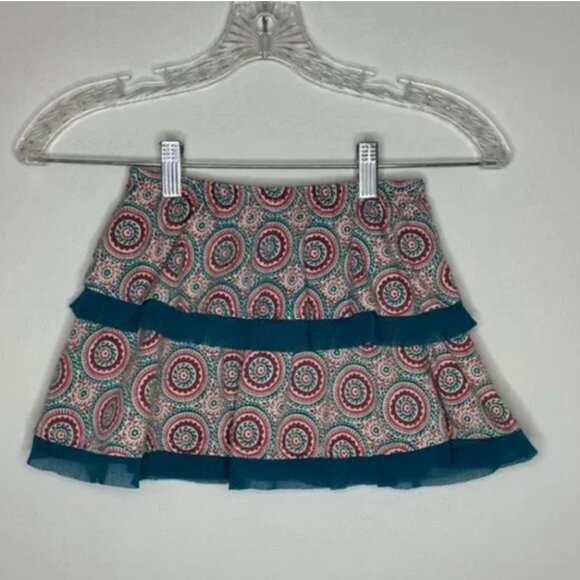 Garnet Hill Kids Girl's Layered Geo Print Skirt Size Medium - Picture 2 of 7
